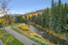 View from the balcony for condo unit 203 at Antlers at Vail. Gore creek and Vail mountain.