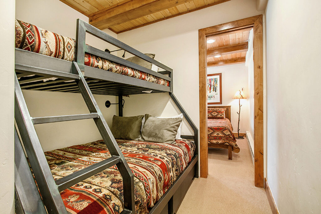 View of bunk bed alcove and bedroom condo 205 Antlers at Vail