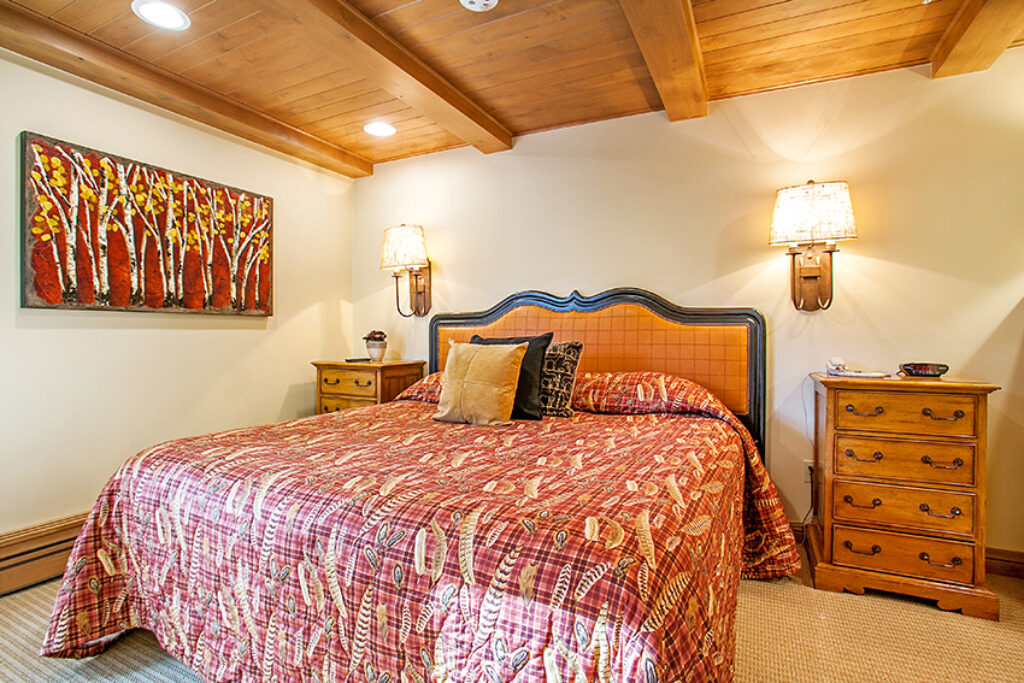 View of bedroom for unit 207 Antlers at Vail