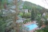 Balcony of Antlers at Vail condominium 309 with pool and river views