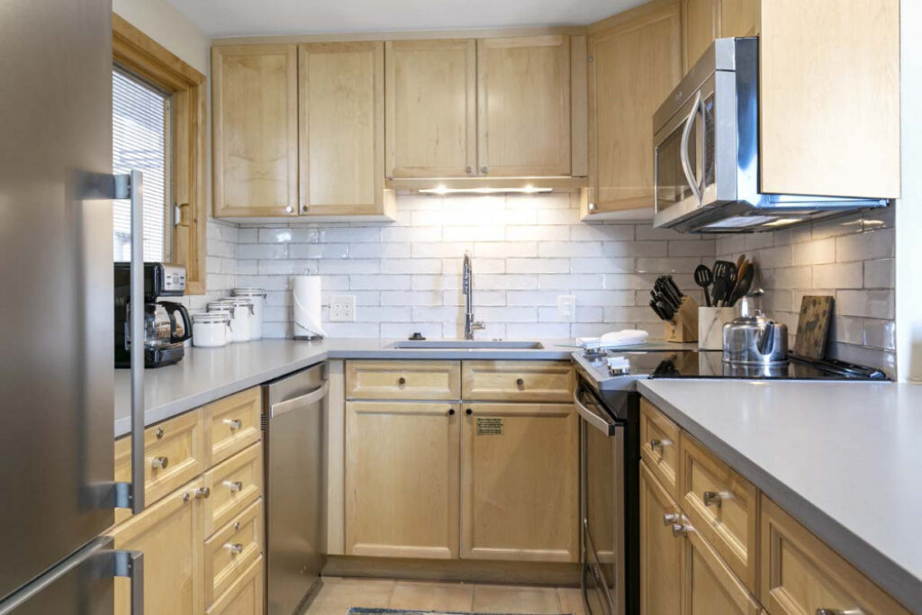 Modern fully-equipped kitchen of Antlers at Vail unit #312