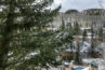 Winter view from deck with of Antlers at Vail condo 312