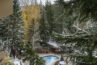 Winter view from deck with of Antlers at Vail condo 312