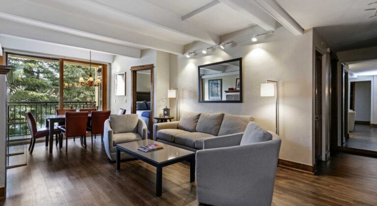 living and dining area of Antlers at Vail condo 401