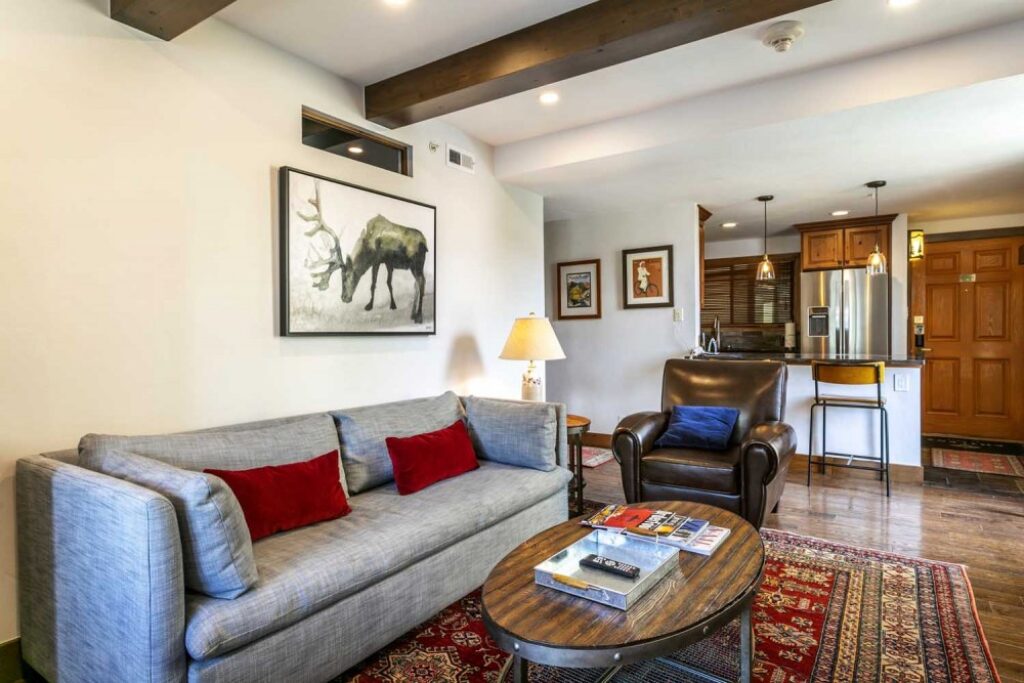 Living room of Antlers at Vail condo 403