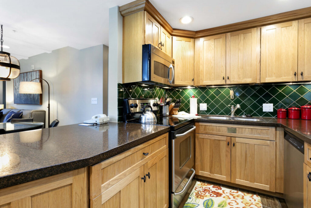 Fully equipped kitchen of Antlers at Vail condo 503