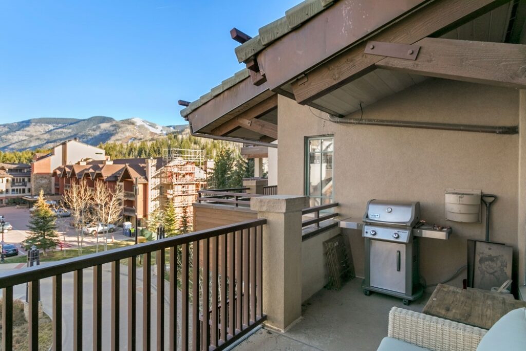 antlers at vail residence 620 balcony with bbq grill and views of lionshead and the gore range