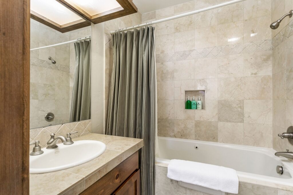 upstairs master bathroom of residence 620 at antlers at vail