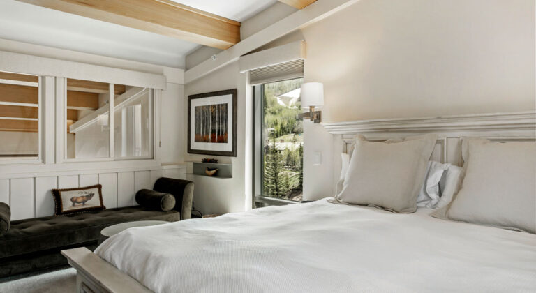 master bedroom of antlers at vail condo 702