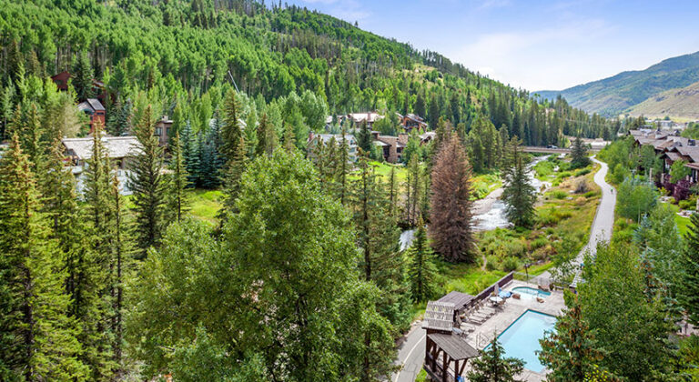 View from 705 balcony, looks out to antlers pool deck