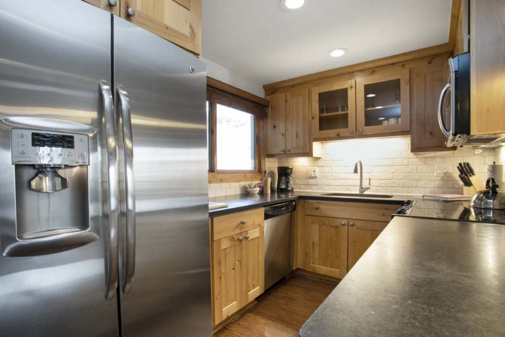 Fully equipped kitchen of Antlers at Vail condo 508