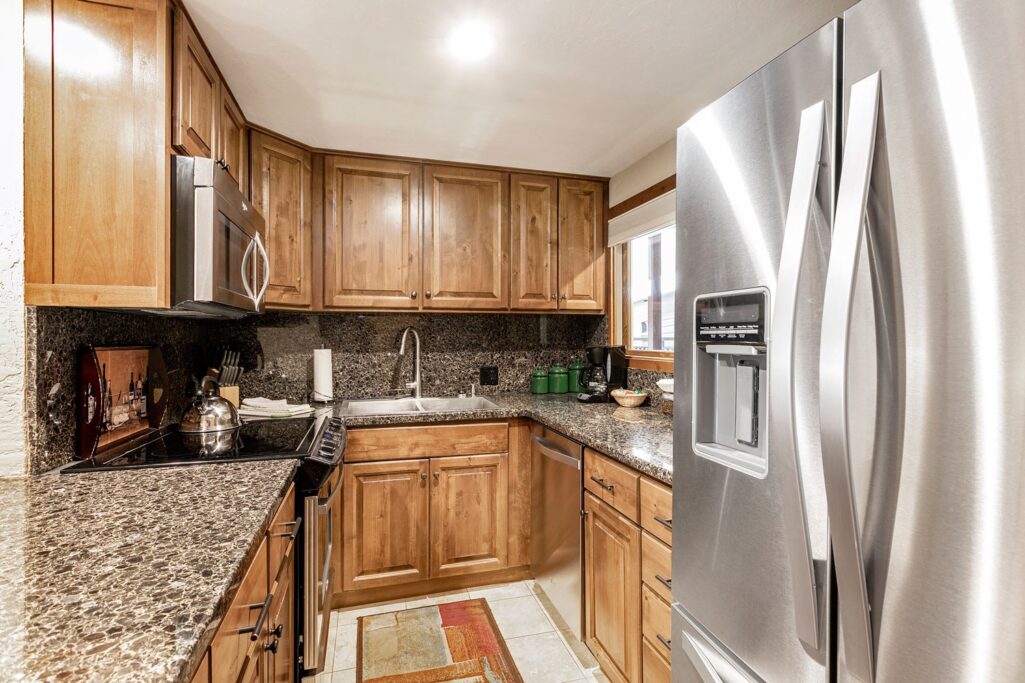 fully-equipped kitchen of antlers at vail condominium 309