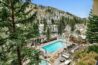 Balcony of Antlers at Vail condominium 309 with pool and river views
