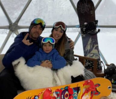 Chief Engineer, Ramon Torres, with his family on a snowy day