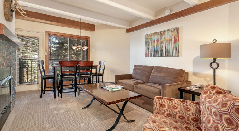 living and dining area of antlers at vail condo 301