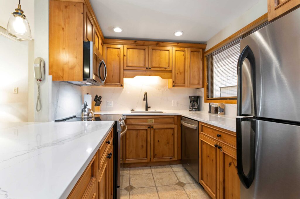 Fully equipped kitchen of of Antlers at Vail condo 311