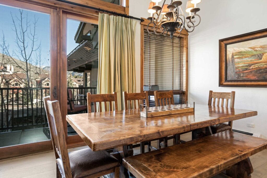Light filled dining area of Antlers at Vail residence 519