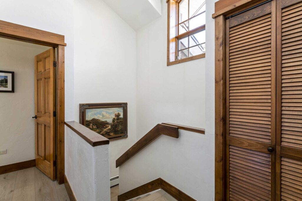 Upstairs stairwell and landing of of Antlers at Vail residence 519
