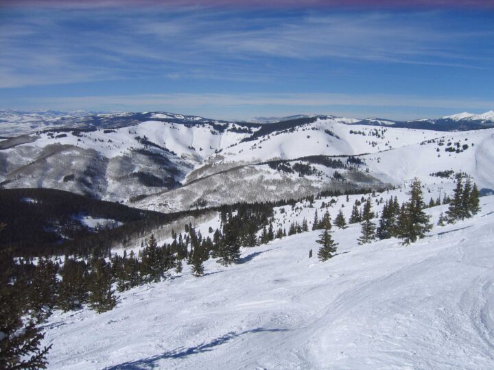 views of the back bowls from blue sky basin