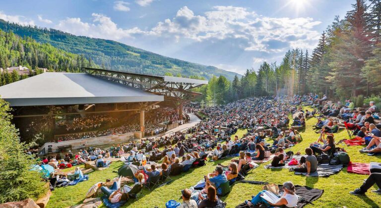 concert on a summer evening at the gerald r ford amphitheater in vail
