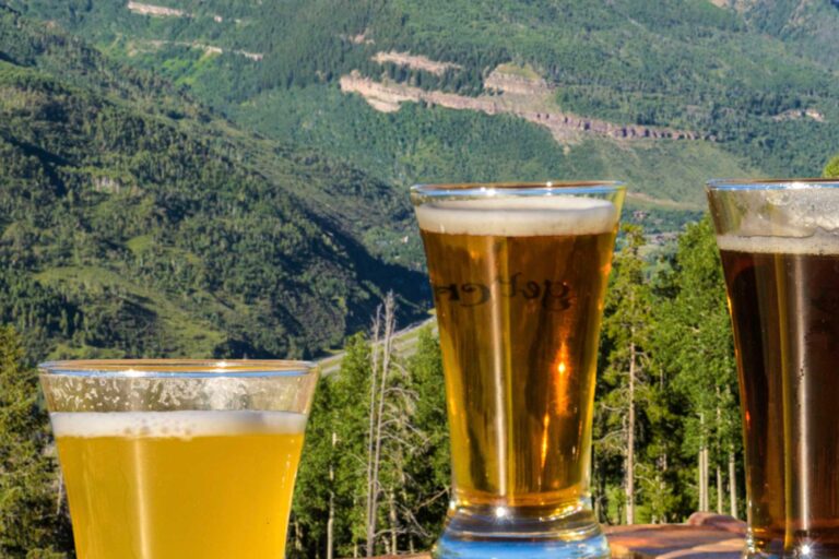 selection of beer with the gore range as seen from vail as a backdrop