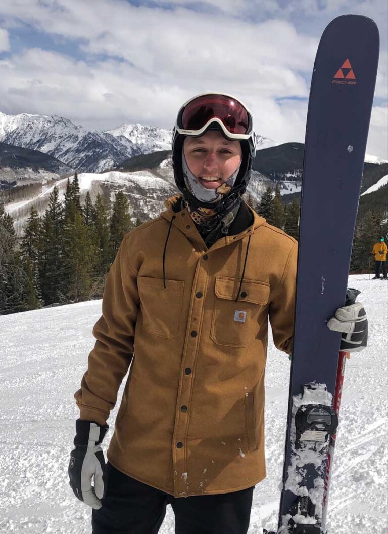 Jeff, Antlers at Vail assistant general manager, on Vail Mountain taking a ski break