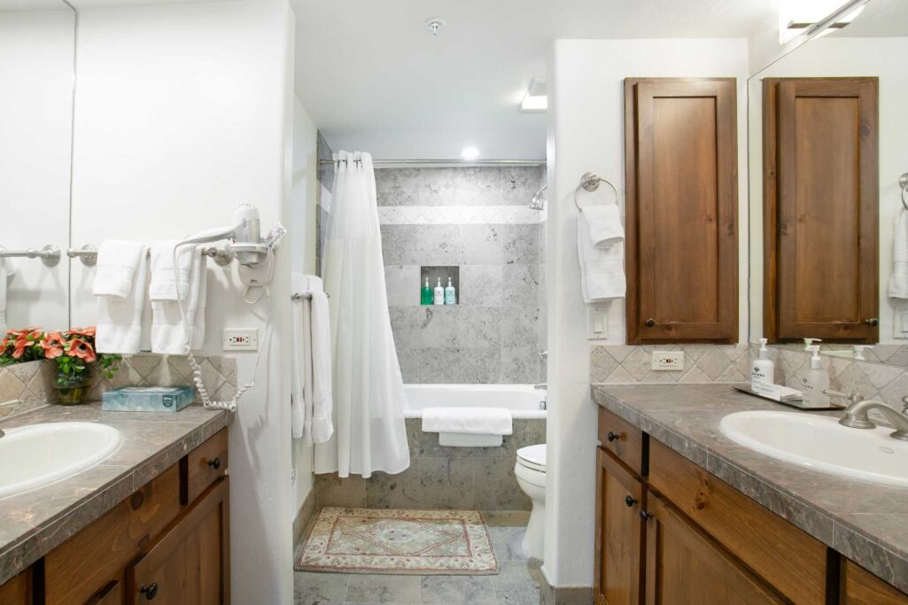 Lower level master bathroom of Antlers at Vail residence 518