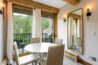 dining room of Antlers at Vail unit 508 with views to Vail Mountain