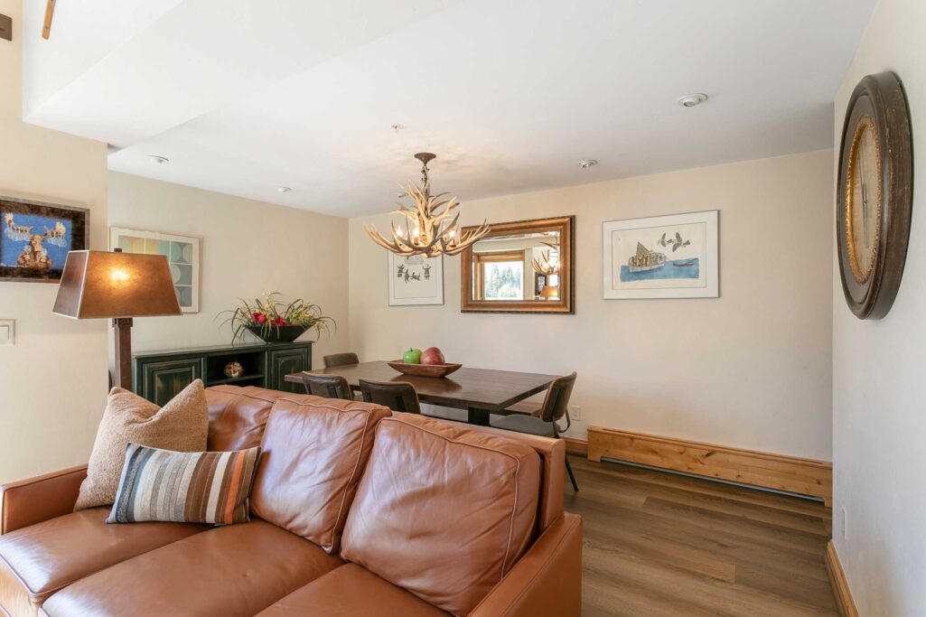 living and dining area of antlers at vail condo 705