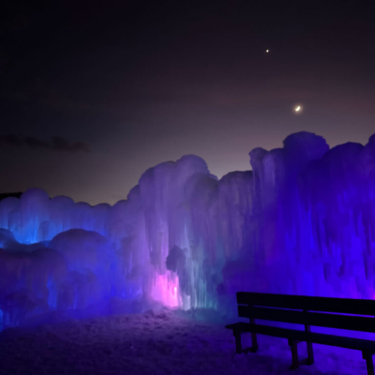 Magical Ice Castles just down the road from Vail in Eagle, Colorado.