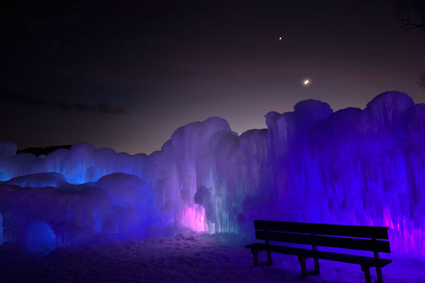 Magical Ice Castles just down the road from Vail in Eagle, Colorado.