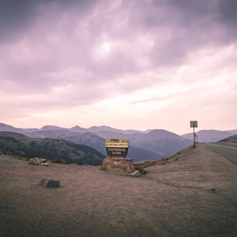 loveland pass colorado with mountains in background