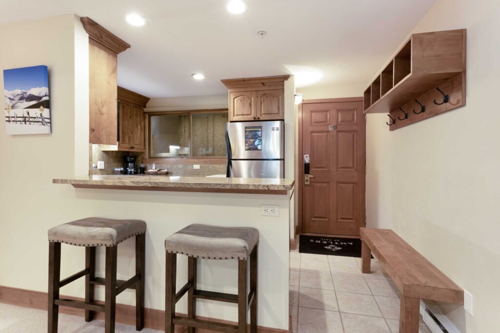 Full kitchen of Antlers at Vail condo 209