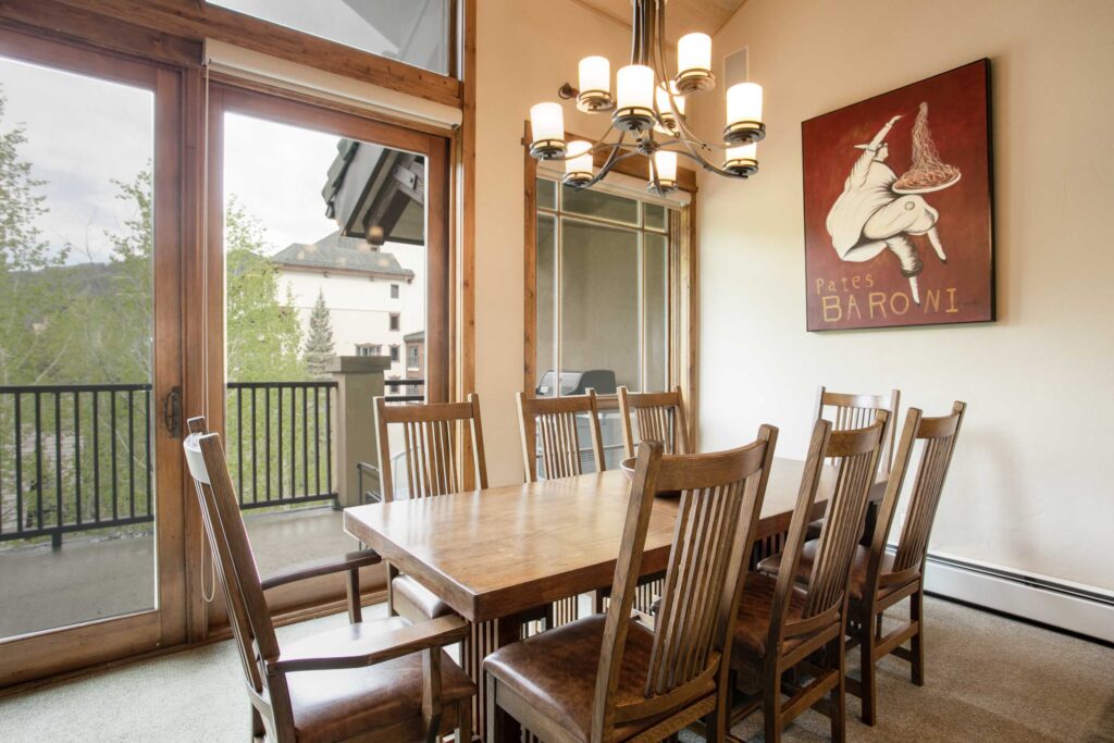 dining area of Antlers at Vail condo #514