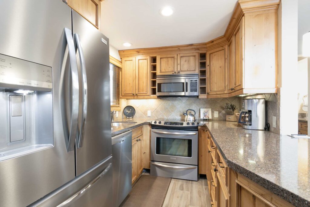 Full kitchen of Antlers at Bail condo 608