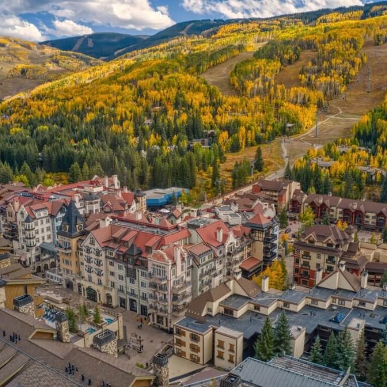 lionshead village at the base of vail mountain iduring the fall