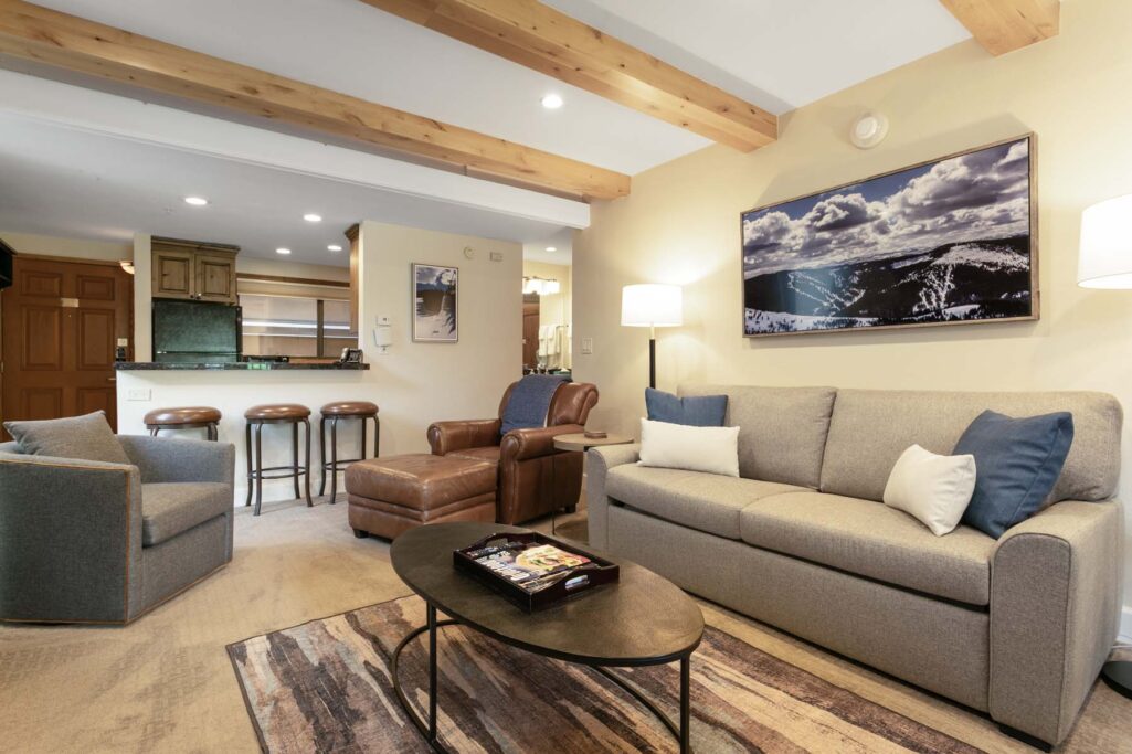 Living area of Antlers at Vail condo 202