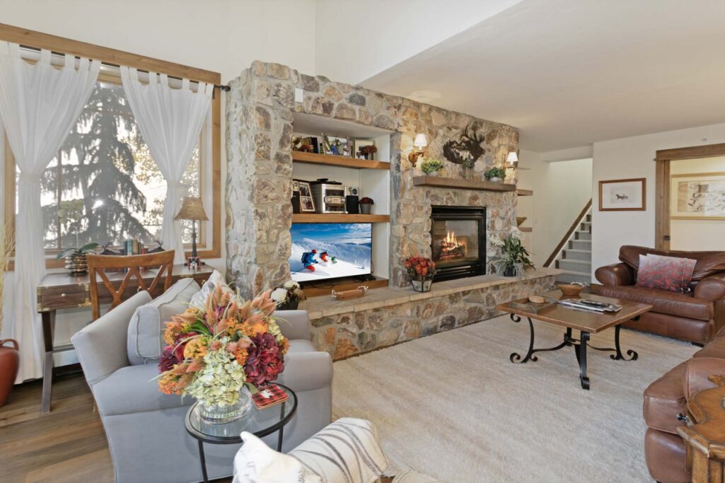 Living room of Antlers at Vail residence 518