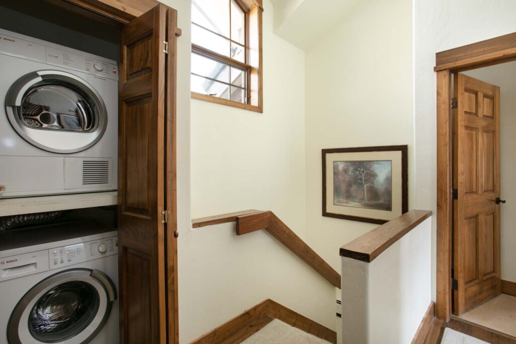 Laundry closet of Antlers at Vail residence 518