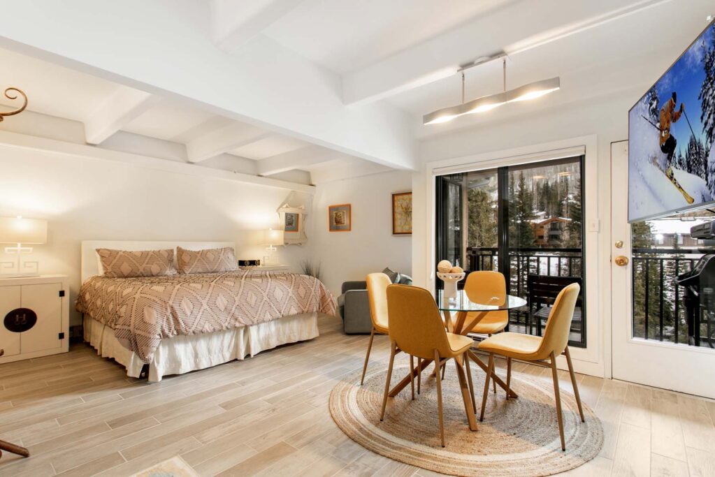 Dining & bedroom area of Antlers at Vail condo 310