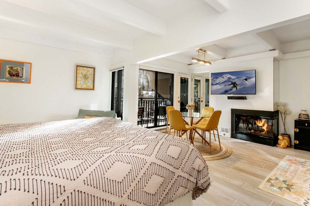 Bedroom to living area of Antlers at Vail condo 310