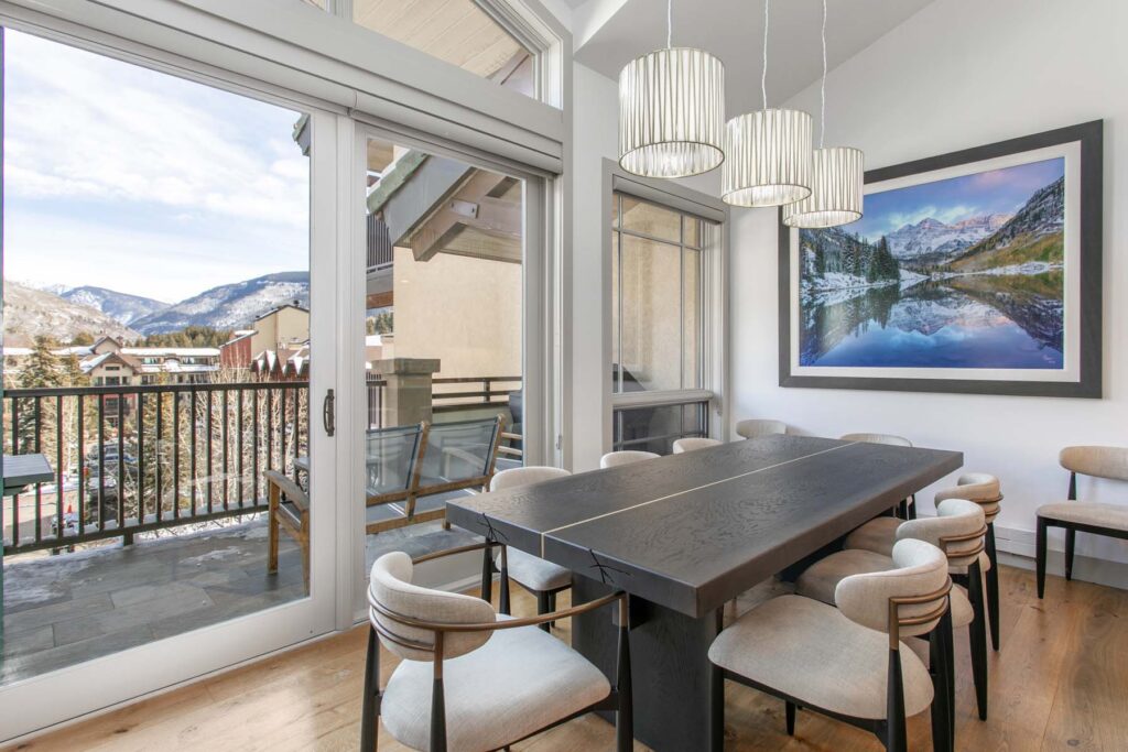 Dining area of Antlers at Vail four-bedroom diamond residence 621
