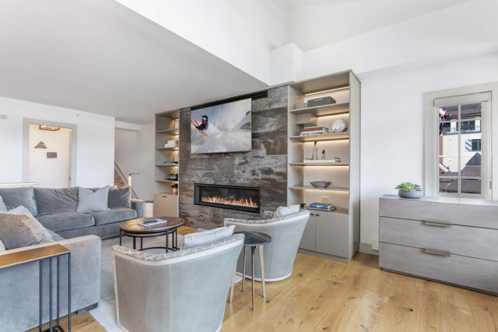 living area of Antlers at Vail four-bedroom diamond residence 621