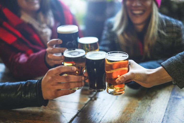 group of people at a one of the vail breweries